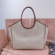 Miumiu Ivy Canvas Bag Beige - 37x36x18cm - 3