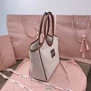 Miumiu Ivy Canvas Bag Beige - 28x26x12.5cm - 6