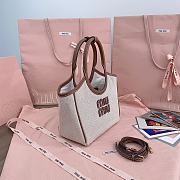 Miumiu Ivy Canvas Bag Beige - 22x14x11cm - 6