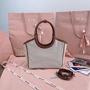 Miumiu Ivy Canvas Bag Beige - 22x14x11cm - 2