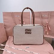 Miumiu Canvas Beau Bag Beige - 34x23x10cm - 1