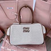 Miumiu Canvas Beau Bag Beige - 34x23x10cm - 2