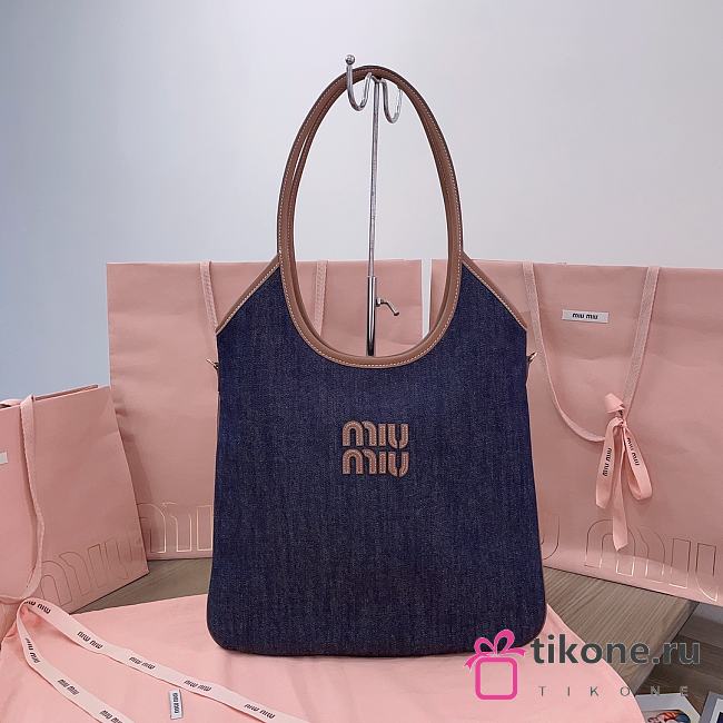 Miumiu Ivy Denim Bag Blue - 40x35cm - 1