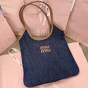 Miumiu Ivy Denim Bag Blue - 40x35cm - 4