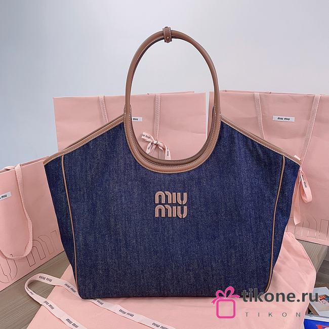 Miumiu Ivy Denim Bag Blue - 37x36x18cm - 1