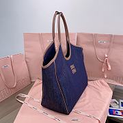 Miumiu Ivy Denim Bag Blue - 37x36x18cm - 2