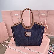 Miumiu Ivy Denim Bag Blue - 28x26x12.5cm - 1