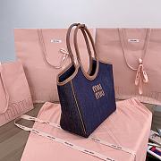 Miumiu Ivy Denim Bag Blue - 28x26x12.5cm - 4