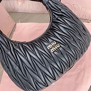 Miumiu Wander Matelassé Nappa Leather Hobo Bag Black - 29x24x9.5cm - 3