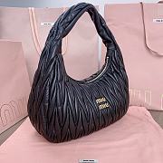 Miumiu Wander Matelassé Nappa Leather Hobo Bag Black - 29x24x9.5cm - 2