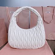 Miumiu Wander Matelassé Nappa Leather Hobo Bag White - 29x24x9.5cm - 4