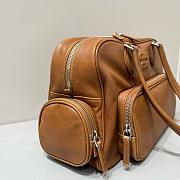 Miumiu Nappa Leather Top-Handle Bag Brown - 32x22x14cm - 4