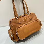 Miumiu Nappa Leather Top-Handle Bag Brown - 32x22x14cm - 3