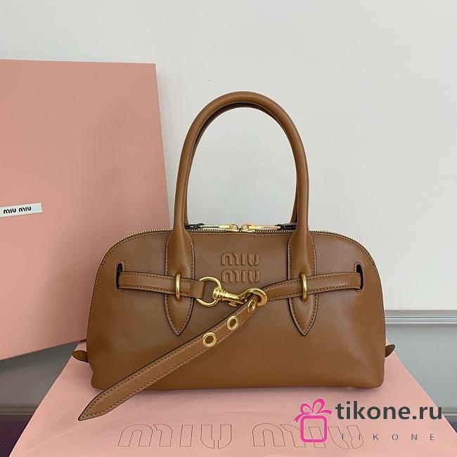 Miumiu Aventure Nappa Leather Top-Handle Bag Brown - 31x27x11cm - 1