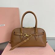 Miumiu Aventure Nappa Leather Top-Handle Bag Brown - 31x27x11cm - 1