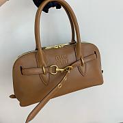 Miumiu Aventure Nappa Leather Top-Handle Bag Brown - 31x27x11cm - 3