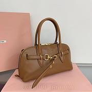 Miumiu Aventure Nappa Leather Top-Handle Bag Brown - 31x27x11cm - 5