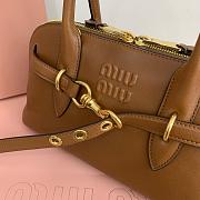 Miumiu Aventure Nappa Leather Top-Handle Bag Brown - 31x27x11cm - 6