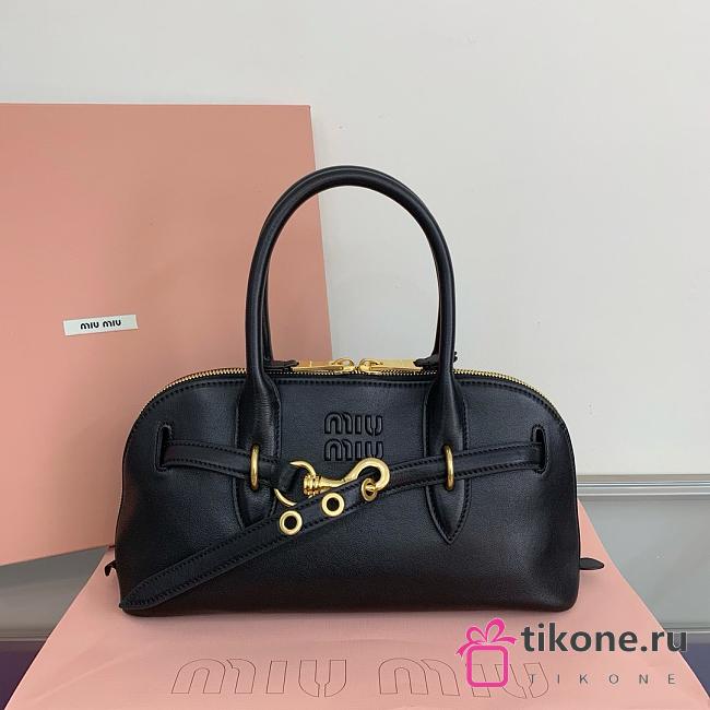 Miumiu Aventure Nappa Leather Top-Handle Bag Black - 31x27x11cm - 1