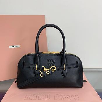 Miumiu Aventure Nappa Leather Top-Handle Bag Black - 31x27x11cm