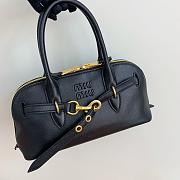 Miumiu Aventure Nappa Leather Top-Handle Bag Black - 31x27x11cm - 5