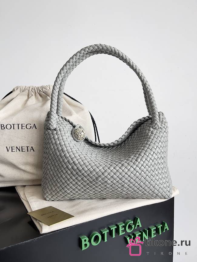 Bottega Veneta Tosca Grey Leather Handbag - 27x18x9cm - 1