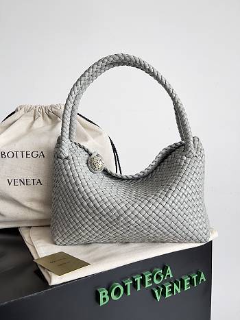 Bottega Veneta Tosca Grey Leather Handbag - 27x18x9cm