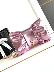 Chanel Clutch Metallic Lambskin & Silver-Tone Metal Pink - 15x22x4cm - 1