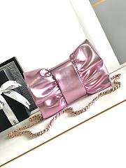 Chanel Clutch Metallic Lambskin & Silver-Tone Metal Pink - 15x22x4cm - 6