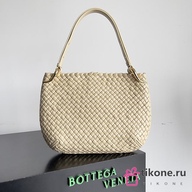 Bottega Veneta Clicker In Beige Shoulder Bag - 38x25x10cm - 1