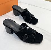 Hermes Helia 60 Sandals Black Suede - 4