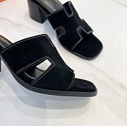 Hermes Helia 60 Sandals Black Suede - 2