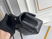 Chanel Mini Flap Top Handle Black Lambskin Black Hardware - 12x20x6.5cm - 3