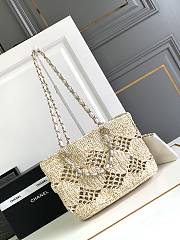 Chanel CocoBeach Small White Leather Tote - 24.5x32x10cm - 5