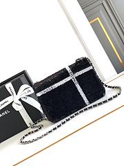 CC 24B Sequins Ribbon Flap Bag Black - 20x13x6cm - 5