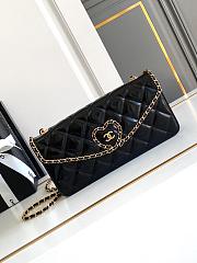 CC Long Wallet With Strap Glossy Calfskin & Gold Plated Metal Black - 12.5x26x4.5cm - 3