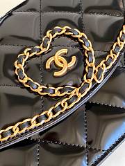 CC Long Wallet With Strap Glossy Calfskin & Gold Plated Metal Black - 12.5x26x4.5cm - 2