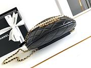 CC Waist Bag Shiny Lambskin Imitation Pearls & Gold Metallic Black - 17×24×11cm  - 2