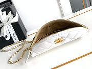 CC Waist Bag Shiny Lambskin Imitation Pearls & Gold Metallic White - 17×24×11cm - 6