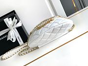 CC Waist Bag Shiny Lambskin Imitation Pearls & Gold Metallic White - 17×24×11cm - 5