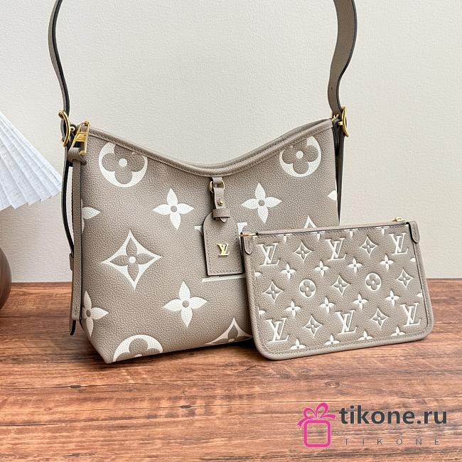 LV CarryAll PM Bicolour Monogram Tourterelle Gray/ Cream Beige M47180 - 29.5x24x12cm - 1