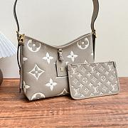 LV CarryAll PM Bicolour Monogram Tourterelle Gray/ Cream Beige M47180 - 29.5x24x12cm - 5