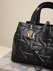 Medium Dior Toujours Bag Black Graphic Cannage Calfskin - 28.5x21.5x17cm - 4