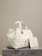 Large Dior Toujours Bag White Graphic Cannage Calfskin - 37x27x21cm - 5