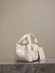 Small Dior Toujours Bag White Graphic Cannage Calfskin - 23×15×15cm - 6