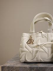 Small Dior Toujours Bag White Graphic Cannage Calfskin - 23×15×15cm - 5