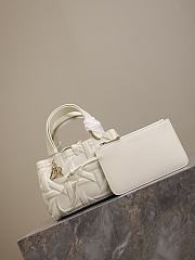 Small Dior Toujours Bag White Graphic Cannage Calfskin - 23×15×15cm - 2