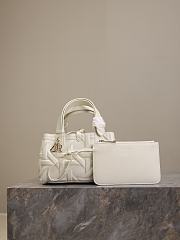 Small Dior Toujours Bag White Graphic Cannage Calfskin - 23×15×15cm - 3