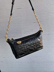 Diorstar Hobo Bag with Chain Black Macrocannage Crinkled Calfskin - 22x14.5x10 cm - 4