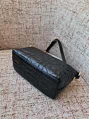 Diorstar Hobo Bag with Chain Black Macrocannage Crinkled Calfskin - 22x14.5x10 cm - 2